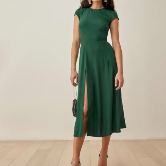 Reformation Size 8 Dress Green - Picture 1 of 3